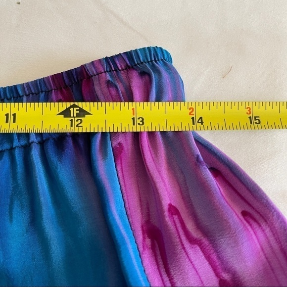 Vintage 80s Silk Blouse Skirt Set His & Hers Size Medium - Picture 8 of 11